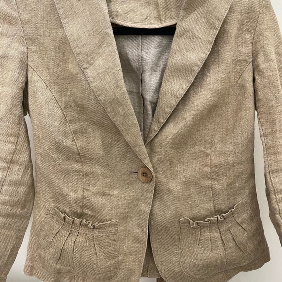 MAXSTUDIO LINEN BLAZER (sz 0) - Picture 2 of 5